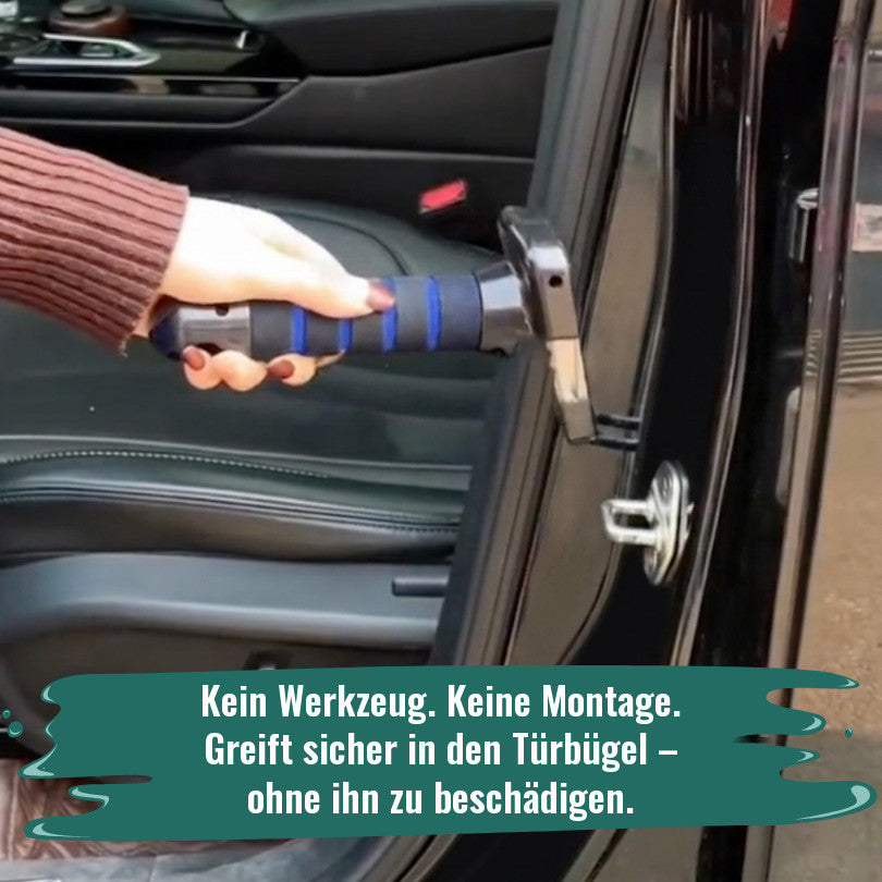 Stabora wird ohne Werkzeug in den Türbügel gesteckt