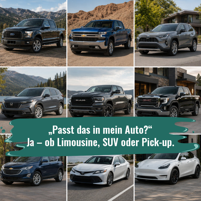 Stabora passt in Limousine, SUV und Pick-up